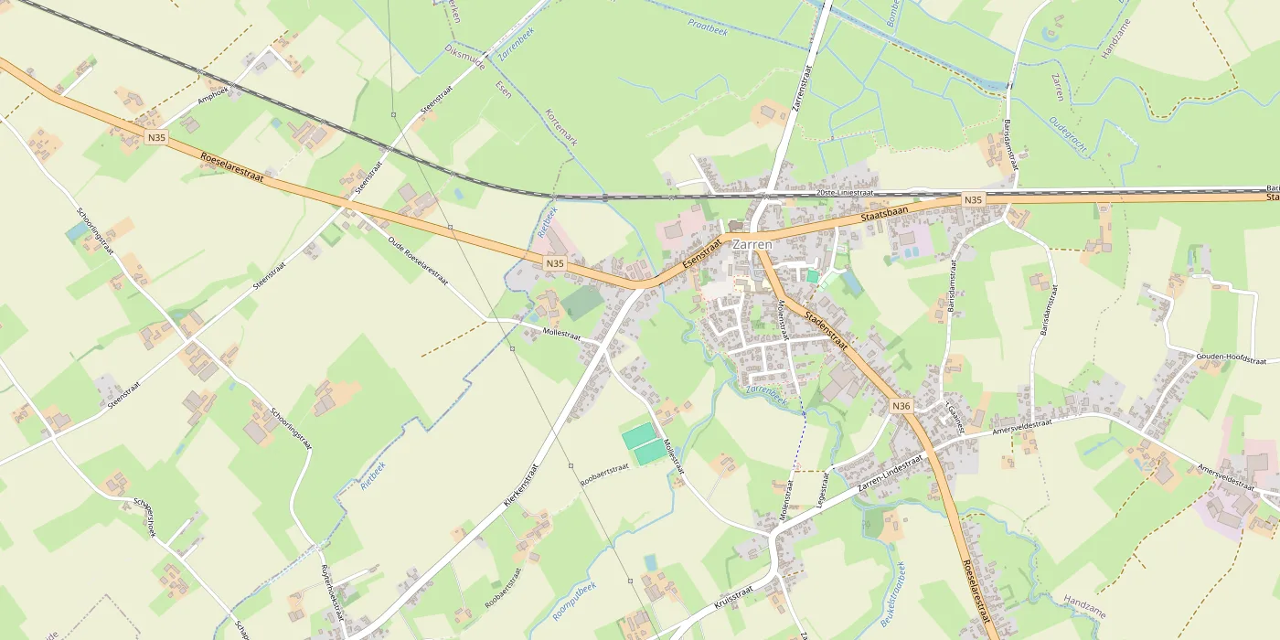 Kaart met de locatie van Micro Supplies aan de Stadenstraat in Zarren